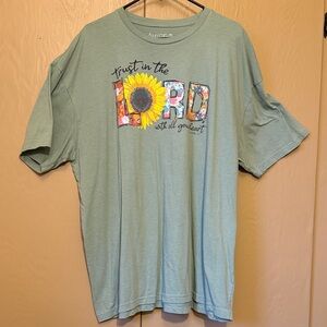 Love in Faith “trust the Lord” sage Green Tee 3X